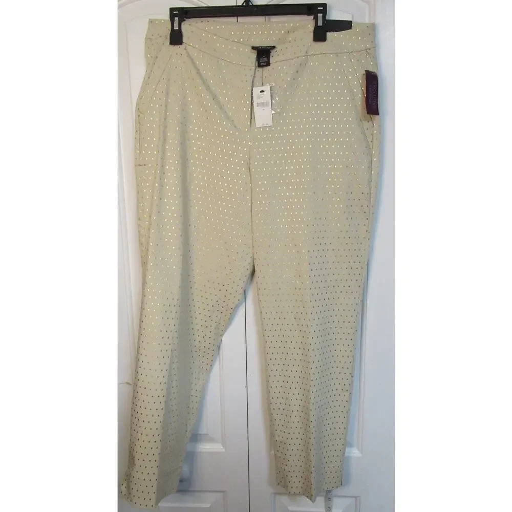 Lane Bryant Madison Gold Polka-dotted pant